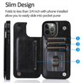 thumbnail image 2 of Dteck Compatible with iPhone 13 Pro Max Wallet Case with Card Holder, PU Leather Kickstand Card Slots Case, Double Magnetic Clasp and Durable Shockproof Cover For iPhone 13 Pro Max,Black, 2 of 8