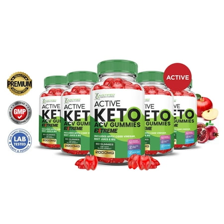 (5 Pack) Active Keto Extreme ACV Gummies 2000mg Dietary Supplement 300 Gummys