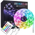 thumbnail image 1 of LED Strip Light Music Sync Color Changing LED Light Strip with Remote Waterproof USB LED Strip TV Backlights for Home Decoration TV PC Mirror, 1 of 8
