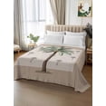 thumbnail image 2 of Palm Trees Flat Sheets Only Twin XL Size, Soft Breathable Bed Top Sheets for Mattress, Brown Tropical Plants Summer Green Luxury Bedding Flat Sheets for Home Hotel Bedroom Bed Protection, 2 of 9