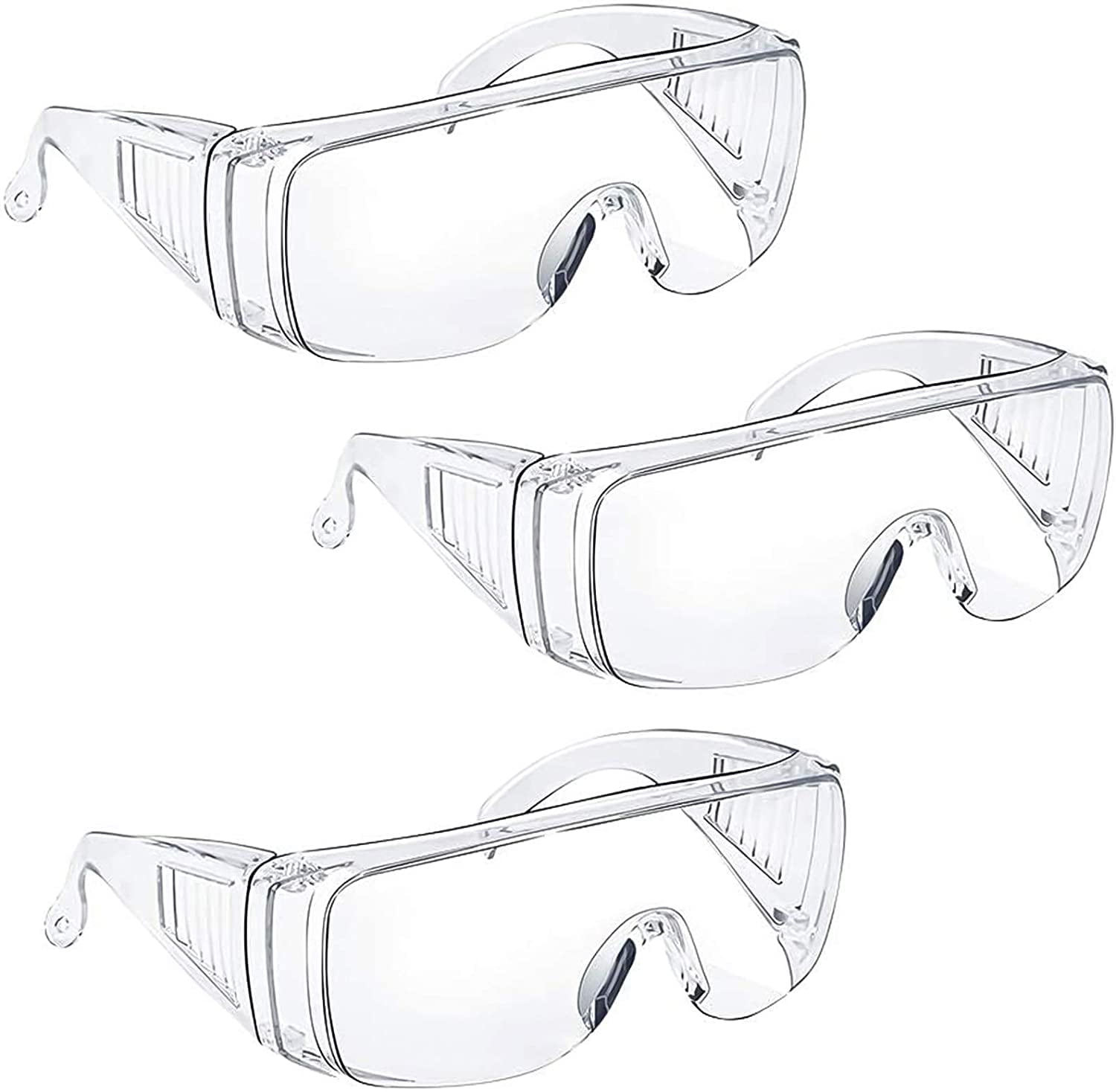 Safety Glasses Over Eyewear Unisex Clear Outdoor Eye Protection Work Lab Goggles 