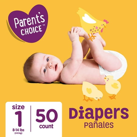 Parent's Choice Diapers, Size 1, 50 Diapers
