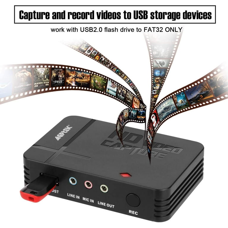 AGPTEK HD Game Capture Video Capture 1080P HDMI AV Recorder Xbox 360 One PS3 PS4 Support Mic in with Both HDMI and AV Input