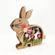 thumbnail image 3 of Injueey Conejito de madera de Pascua con decoración de escritorio de madera ligera Estatua de conejo de madera del conejito de Pascua Kits de decoración para fiestas, 3 of 6