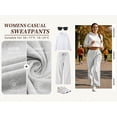 thumbnail image 2 of TEMOFON Sweatpants for Women Wide Leg Casual Baggy Pants High Waisted Elastic Drawstring Lightgray Sweatpant with Pockets XL, 2 of 9