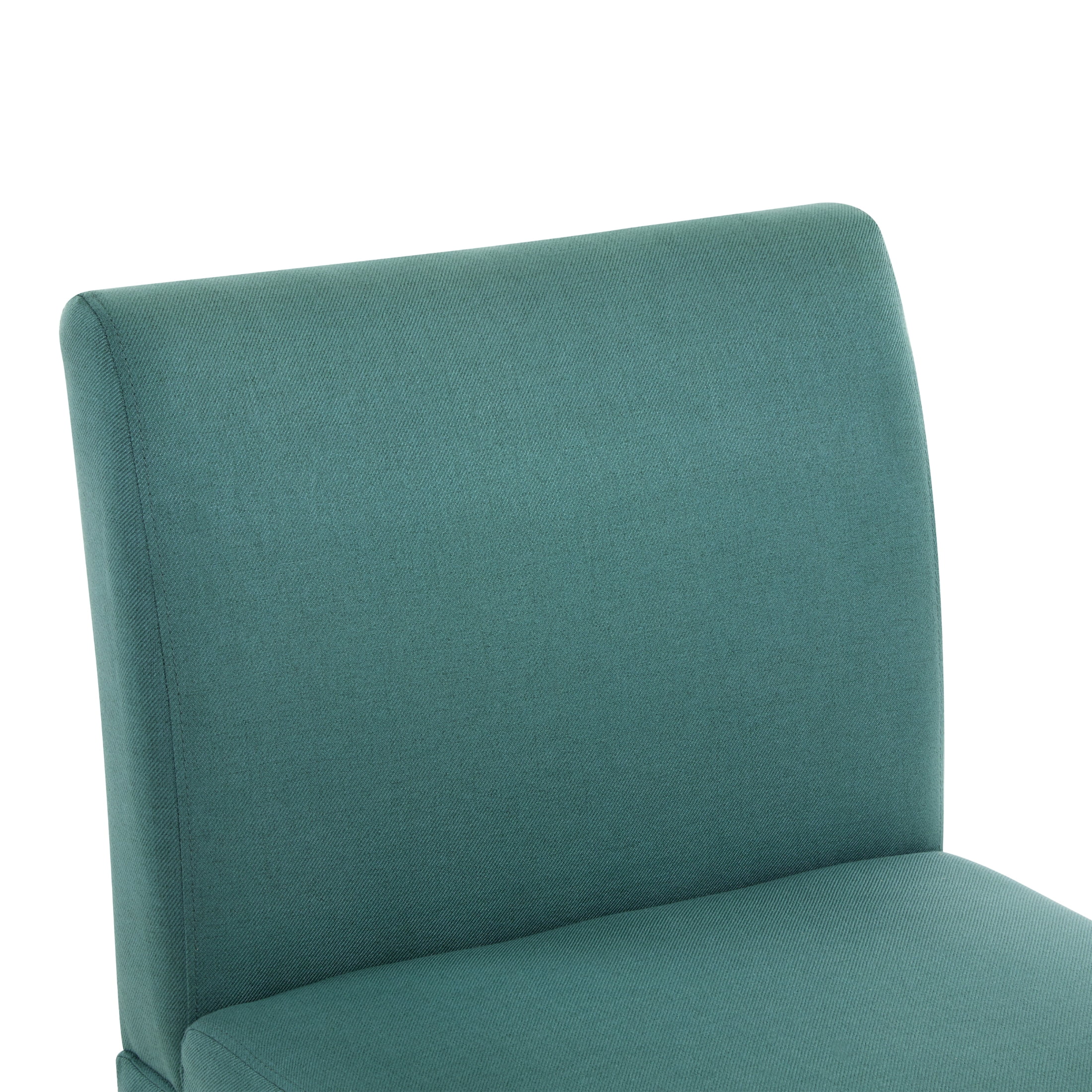 Noble House Kacey Dark Teal Fabric Slipper Chair, Blue