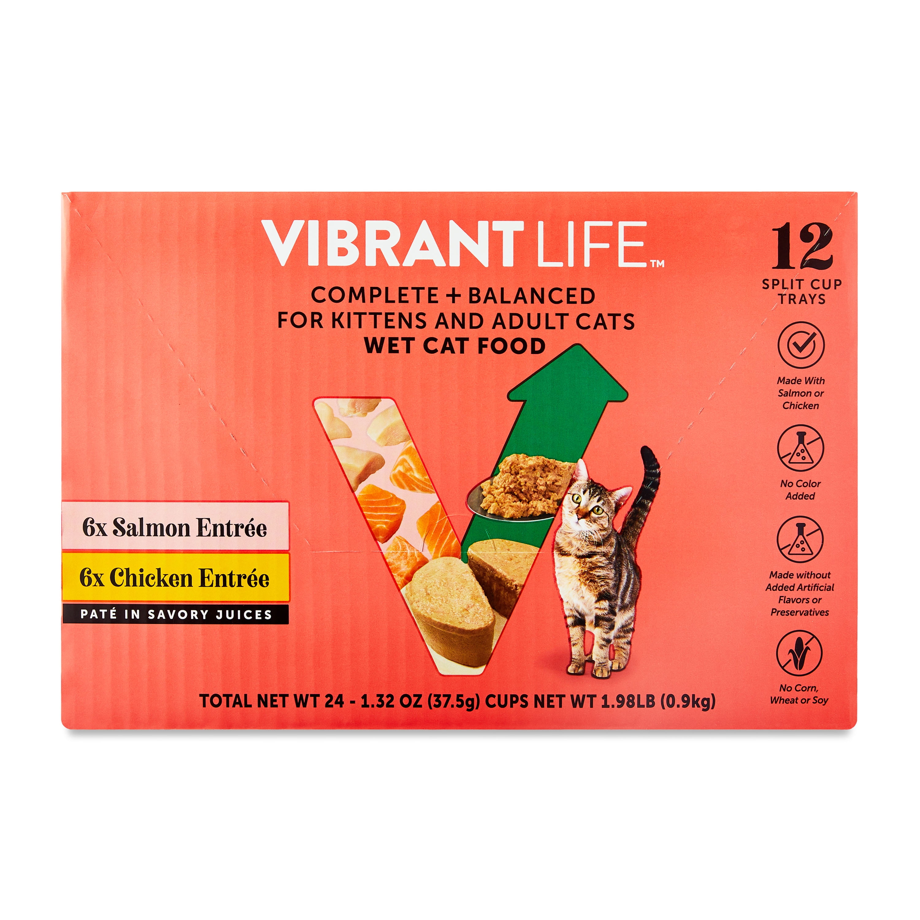 Vibrant Life Salmon & Chicken Pate Wet Cat Food in Savory Juices