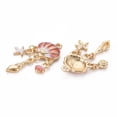 thumbnail image 3 of 100pcs Alloy Enamel Pendants Cadmium Free & Nickel Free & Lead Free Light golden Shell Light Salmon 35.5x15x3.5mm Hole: 1.8~2mm, 3 of 3