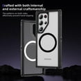 thumbnail image 3 of Phone case Compatible with Samsung Galaxy S22 Ultra Magnetic Case [Compatible with MagSafe] Tough Rugged Matte Slim Shockproof Anti-Fingerprint Anti-Scratch Protective Cover, Black+Clear, 3 of 8