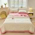 thumbnail image 4 of Qocolhg Cooling Blanket Night Sweats for Hot Sleepers, Cooling Blankets for Kids, Skin-friendly Plain Printed Washed Cotton Summer Quilt, Bedding Soft Coverlet Quilts, 39x59 inch, Pink, 4 of 6