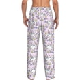 thumbnail image 3 of Uemuo Purple Rabbit Pattern Men's Wide Leg Palazzo Lounge Pants with Pockets Light Weight Loose Comfy Casual Pajama Pants-X-Large, 3 of 9