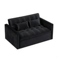 thumbnail image 6 of Hommoo Versatile Velvet Loveseats Reversible Pull Out Futon Couch,3 in 1 Sleeper Sofa Bed for Living Room, Black, 6 of 8