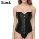 thumbnail image 2 of Corsé hasta cintura deshuesada Cincher Bustier Top Túnica sexy con botones delanteros - Negro, 2 of 5