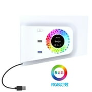 PS5 Slim Side-Mount RGB Cooling Fan with USB HUB - Smart Temperature Control, Illuminated Faceplate, 4-Port USB Expander for Disc & Digital Editions | PS5 Slim Accessories