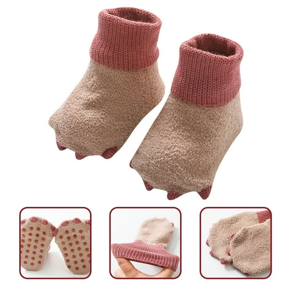 FONWILYO Infant Socks Warm Anti-skid for Babies Comfortable in Pink with Cuff Design