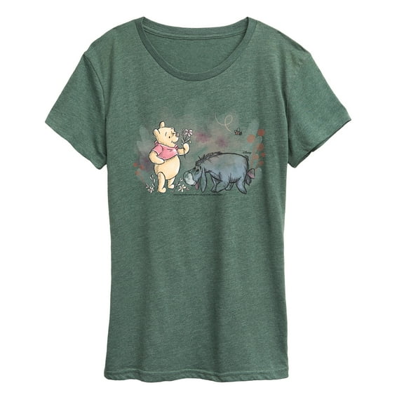 Winnie the Pooh - Winnie And Eeyore Field Water Color - Women's Short Sleeve Graphic T-Shirt