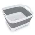 thumbnail image 3 of Collapsible Wash Basin with Drain Plug, 2.4 Gallon Gray Foldable Dish Tub with Handles, Space-Saving Portable Kitchen Sink for Baby Bottles, RV Camping and Outdoor Use, 3 of 7