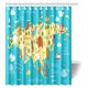 thumbnail image 1 of Cortina de Ducha ABPHQTO Wanderlust Decor Mapa de animales del Mundo para Niños 150x180 cm, 1 of 2