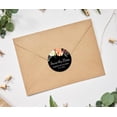 thumbnail image 2 of Darling Souvenir Round 45 Pcs Floral Save The Date Stickers Wedding Personalized Bride Groom Names And Date Envelope Seals - Black, 2 of 4