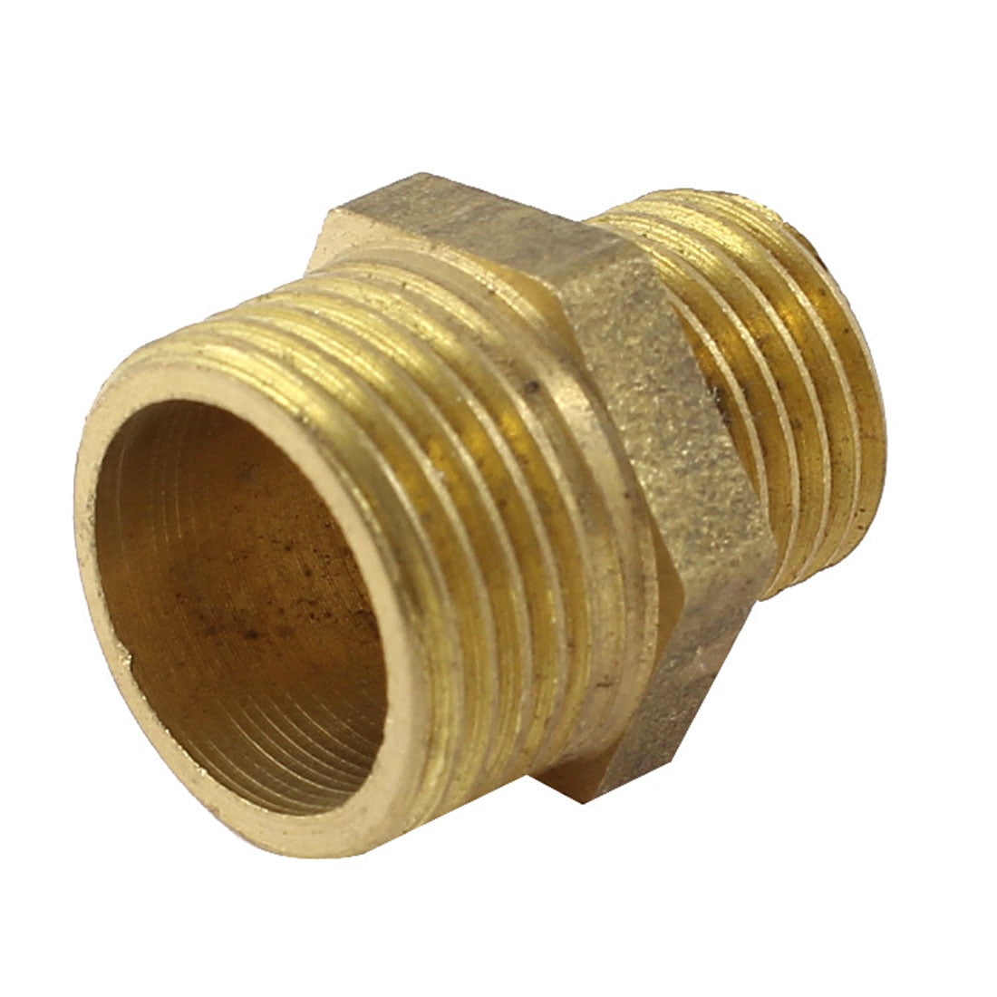 Unique Bargains Metal 1/4PT to 3/8PT Male Pneumatic Air Pipe Hex Nipple Connector