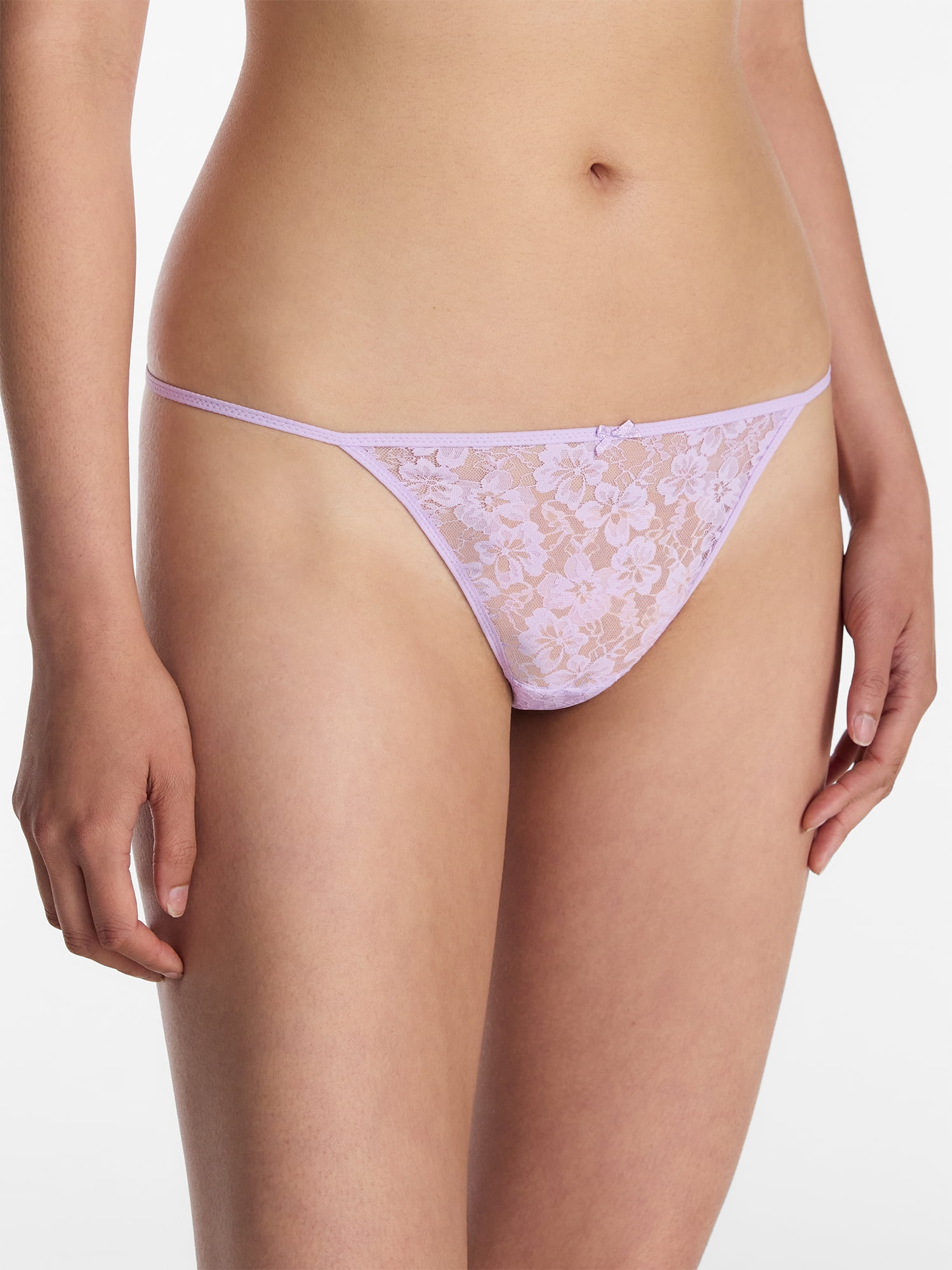 No Boundaries Women’s All Over Lace Thong Underwear, 3-Pack, Sizes XS-XXXL