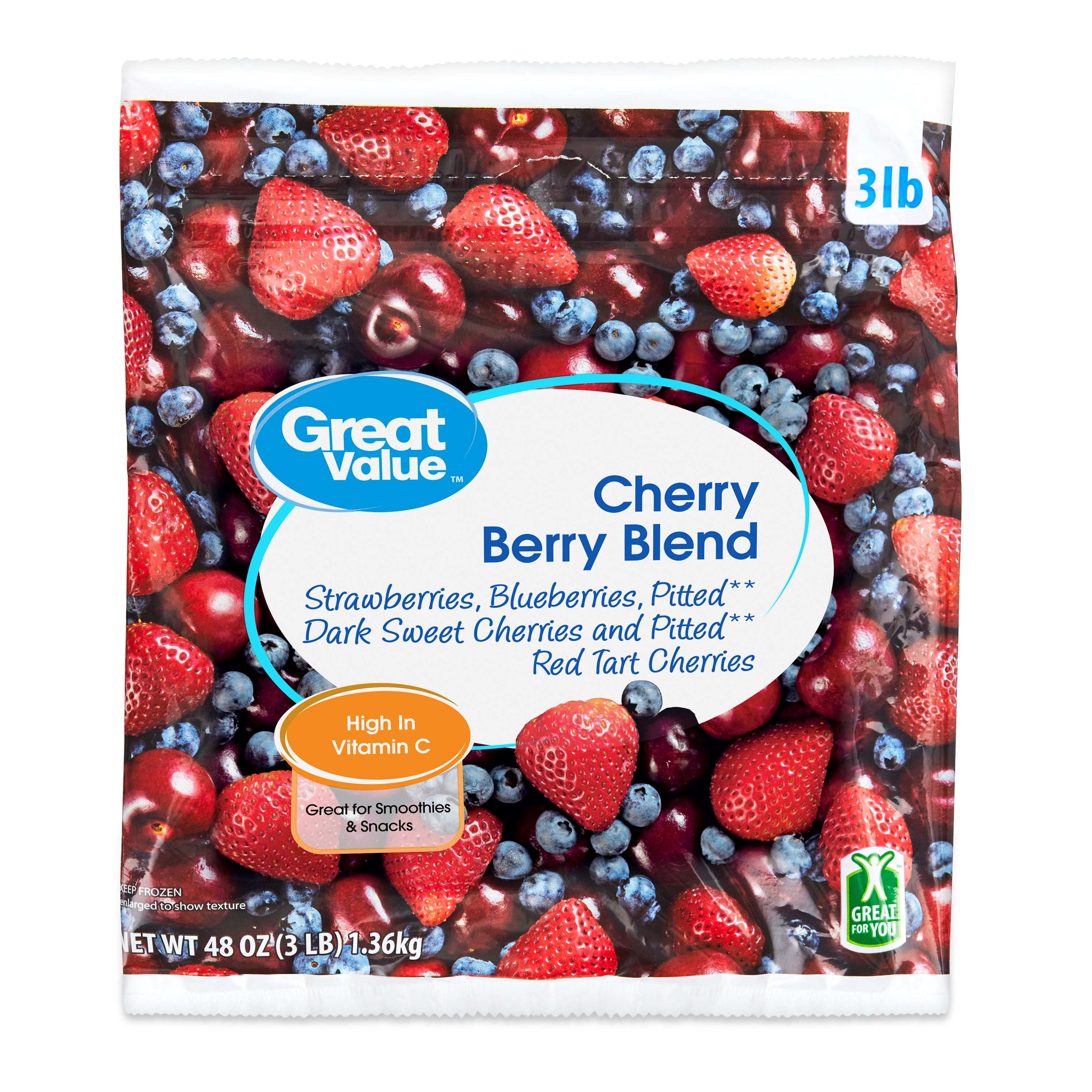 Great Value Cherry Berry Blend, Frozen, 48 oz