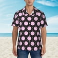 thumbnail image 4 of Lsque Pink Groovy Disco Ball pattern Hawaiian Shirt for Men, Unisex Summer Beach Casual Short Sleeve Button Down Shirts-Small, 4 of 9