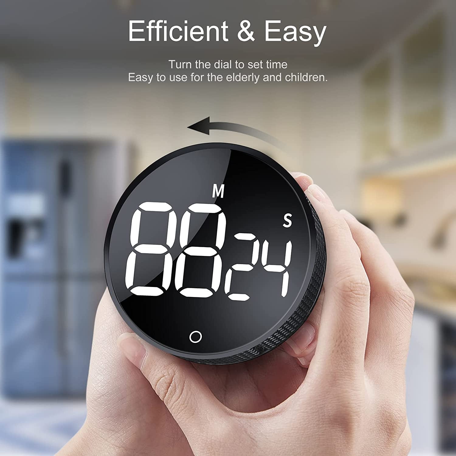 RUNLIT Kitchen Timer Digital Cooking Timers Clock, On/Off Simple Operation, Big Digits, Loud Alarm, Magnetic Backing Stand, Countdown Up Minute Second