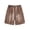Coffee, variant on Men's Casual Denim Shorts Solid Color Drawstring Washed Worn Out Spring Summer Beach Shorts With Pockets