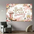thumbnail image 5 of Boots and Bubbly Bridal Shower Backdrop Boho Western Pink Floral Wedding Photography Background Champagne Bride to Be Engagement Party Decorations Banner Supplies Photo Booth Props, 5 of 6