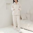 thumbnail image 2 of Women'S Fleece Pajamas Long Sleeve Zip Up Jackets Pants Set Women'S Sleepwear Womens Winter Pajama Sets, 2 of 6