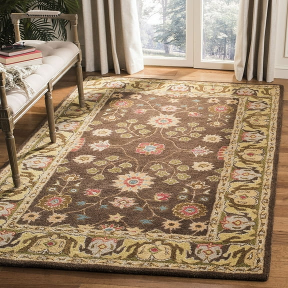 SAFAVIEH Anatolia Sandy Floral Area Rug, Brown/Gold, 6' x 9'