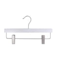 thumbnail image 2 of NAHANCO 14" Wooden Pant Hanger,Low Gloss Whitewash (Pack of 100), 2 of 2