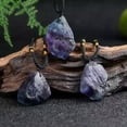 thumbnail image 5 of EOEMY Natural Quartz Crystal Pendant Healing Raw Rough Stone Pendulum Necklace Gift Us-#3 Raw Rough Rainbow Fluorite ..., 5 of 6