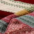 thumbnail image 4 of Saltoro Sherpi Textured Print Twin Size Quilt Set with Fabric Bound Edges, Cranberry Red, 4 of 5