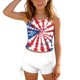 thumbnail image 3 of Odeerbi Niñas Día de La Independencia Traje de Baño de 2 Piezas Patriotic Tank Top Con Sostén Pad & Boyshort Bottom Baño Seco Rápido, 3 of 9
