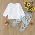 thumbnail image 2 of Vedolay Boy's Fall Outfits Little Boy Fall Clothes Striped Top Long Sleeve Top Botton Elastic Pants Set,White 18-24 Months, 2 of 5