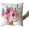 thumbnail image 4 of Set of 2 Throw Pillow Covers Watercolor Floral Pink Flower Decorative Pillow Cases Home Decor Square 18x18Inches Pillowcases, 4 of 6