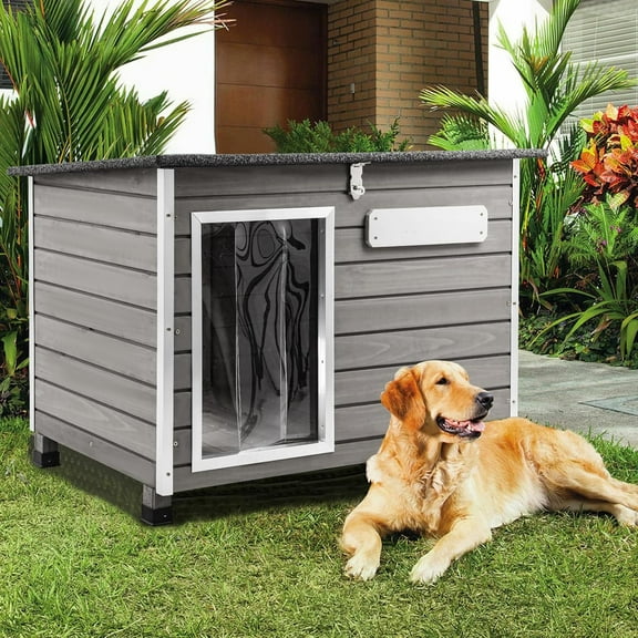 Large Dog House Outdoor Weatherproof Wooden Igloo Dog House with Raised Feet for Small to Large Dogs, Dog Houses Breed with Removable Floors, Waterproof House for Dogs Outside PET65