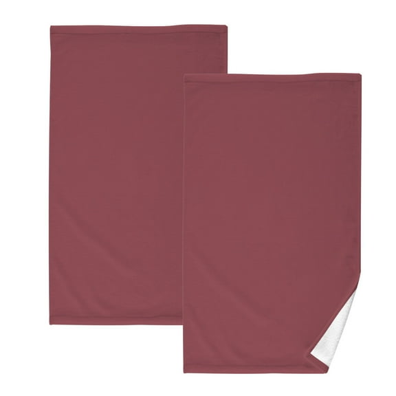 Ryvnso Dark Red Cotton Hand Towels Sets Face Towel 2 PCs Bathroom Decorative