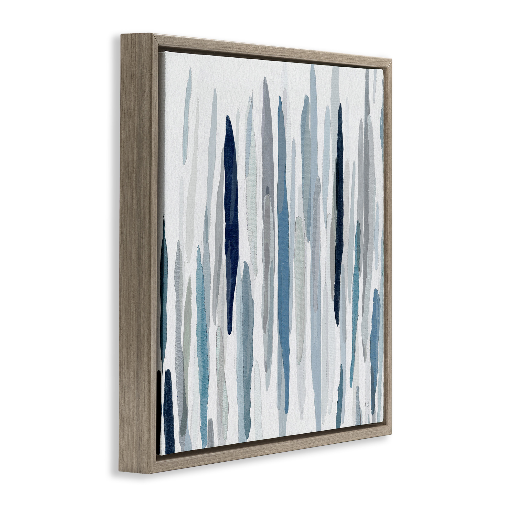 Stupell Industries Abstract Rain Pattern Strokes Abstract Painting Brown Floater Framed Canvas Art Print Wall Art, 25 x 25
