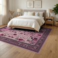 thumbnail image 3 of ODIKA Pink Print Leopard Cheetah Spotted Cluster Flannel Boho Motif for Queen Size Bedroom, Under Bed, Master Suite, Foldable Easy Care, 3 of 7