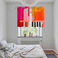 thumbnail image 5 of Pink Orange Kitchen Curtains Small Short 39 Inch Length, Geometric Modern Abstract Oil Painting Grommet Top Bedroom Living Room Curtains, Light Filtering Cafe Curtain Drapes 2 Panels Set 55''x39'', 5 of 9