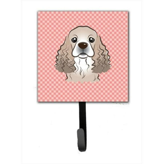 Carolines Treasures Checkerboard Pink Cocker Spaniel Leash or Key Holder 7Hx4.25W multicolor