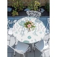 thumbnail image 6 of Turquoise Coastal Round Fitted Tablecloth with Elastic Edge, Waterproof Table Cloth Table Cover for 45"-54" Tables, Summer Beach Coral Shell Starfish Ocean Tablecloths for Dining Picnic Outdoor, 6 of 9