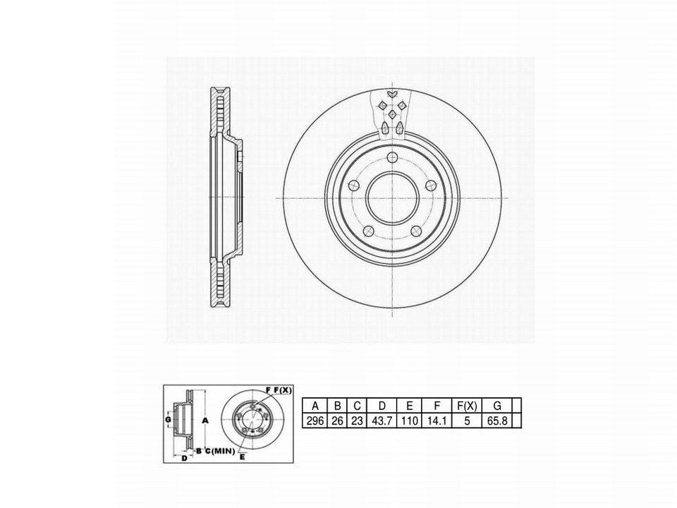UltraHC Coated High Carbon Brake Rotor, Front UR002931, Chevrolet Malibu 2012-2004