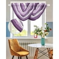 thumbnail image 3 of Waterfall Valances for Windows, Purple Ombre Kitchen Sheer Valance Curtains, Modern Geometric Moire Abstract Art Rod Pocket Elegant Swag Valances for Living Room Bedroom, 47.2"x38.5", 1 Panel, 3 of 8