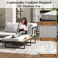 thumbnail image 4 of AECOJOY Outdoor Patio Furniture Sets,Metal Convertible Daybed With Coffee Table,5 Pieces Outdoor Sectional Conversation Sofa Couch,Grey, 4 of 9