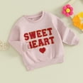 thumbnail image 2 of Bagilaanoe Toddler Baby Girl Valentine's Day Sweatshirt Long Sleeve Letter Embroidery Pullover 6M 12M 18M 24M 3T 4T Kids Spring Loose Tee Tops, 2 of 8