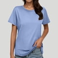 thumbnail image 2 of T-shirts pour Femmes à Manches Courtes, Col Rond, T-Shirts Basiques, Vêtements d'Été, Tenues de Vacances pour Femmes, 2 of 5
